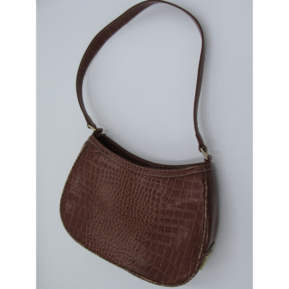 Liz Claiborne Purse Accessories Brown Embossed Snakeskin Womens Shoulder Bag - Picture 5 of 16